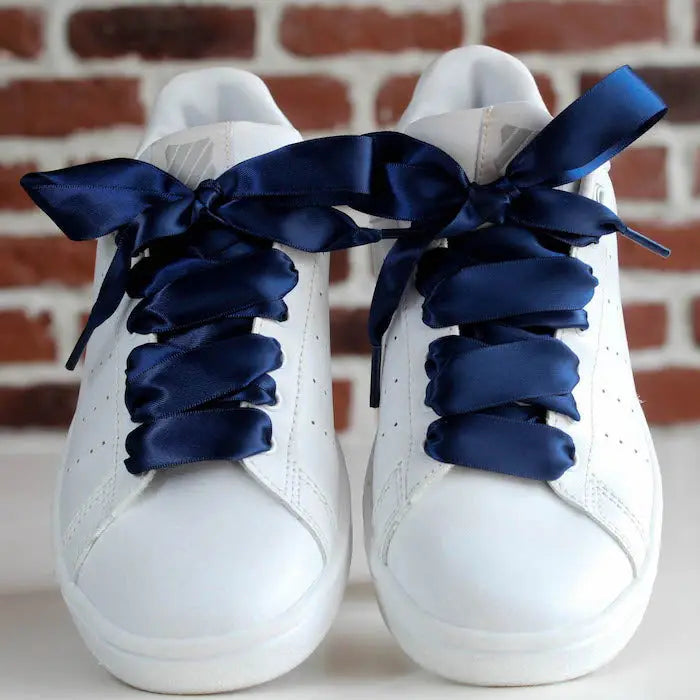 Navy Satin Shoelaces