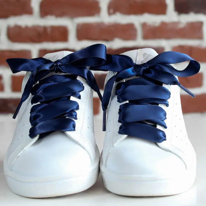 Navy Satin Shoelaces