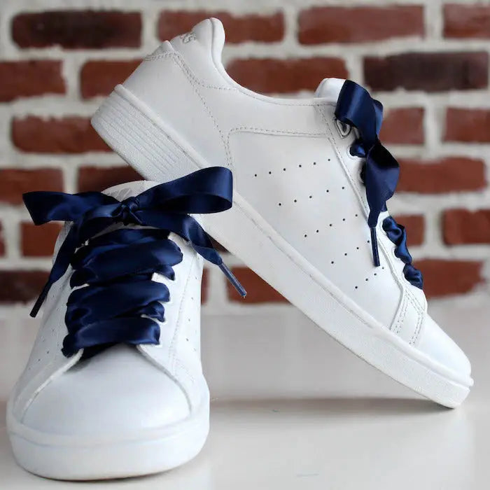 Navy Satin Shoelaces