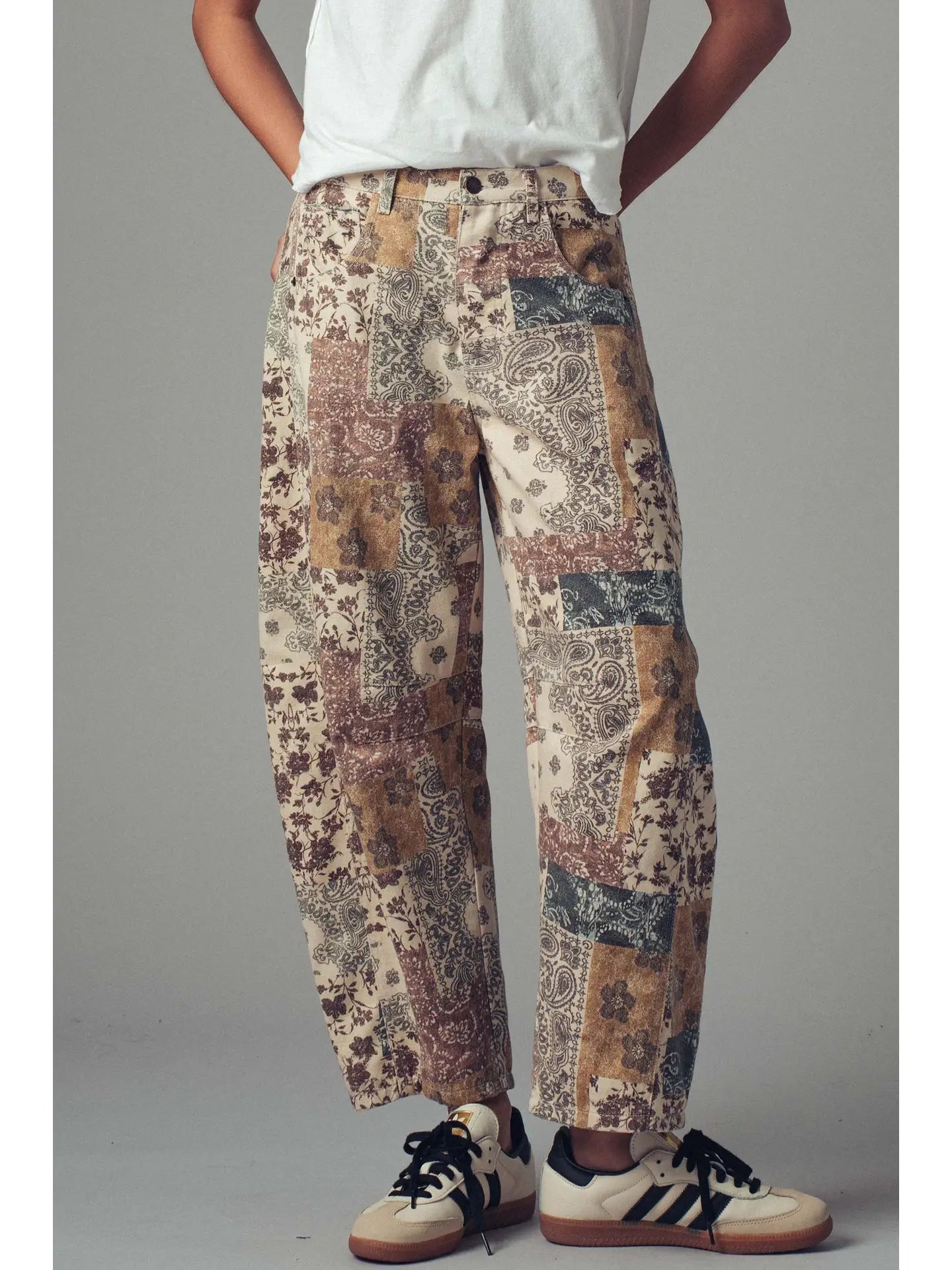Boho Patchwork Wide Leg Pants