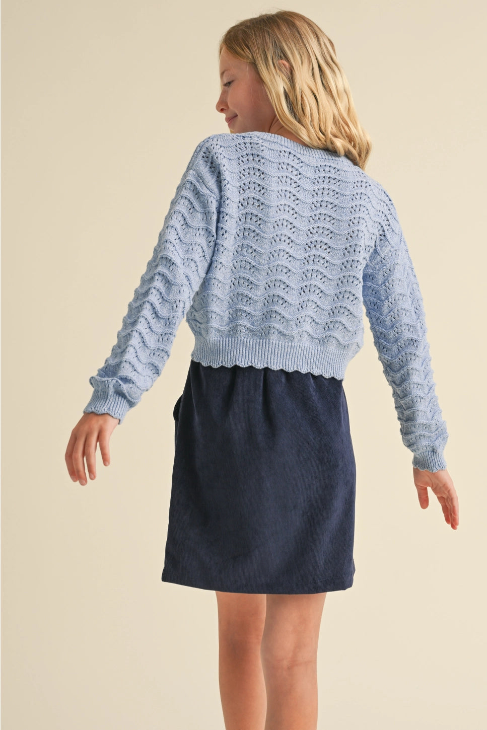 Tween Girls Wavy Knit Top