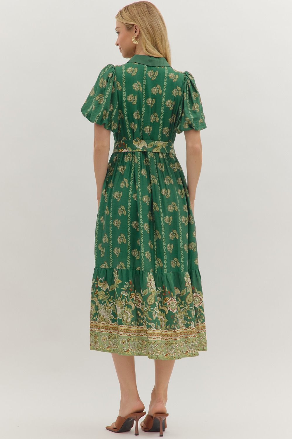 Botanical Print Midi Dress