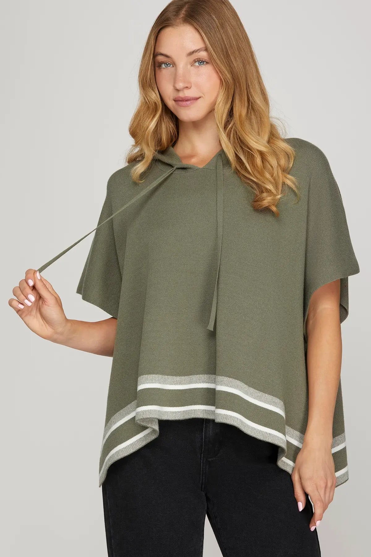 Short Sleeve Hooded Sweater Top