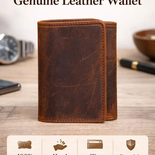 Leather Wallet For Men Handcrafted Distressed Trifold Wallet