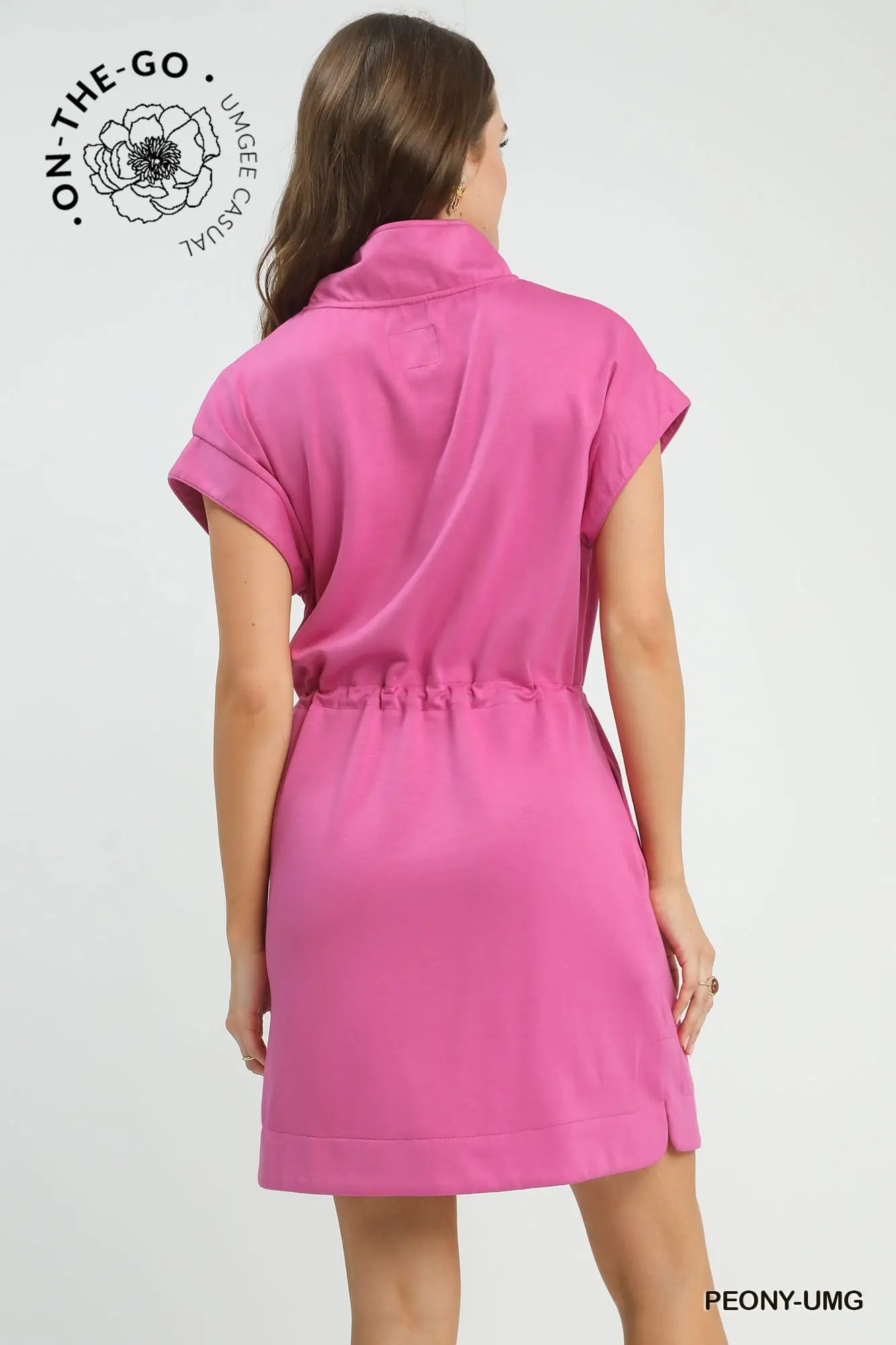 Dolman Sleeve Zip Detail Dress