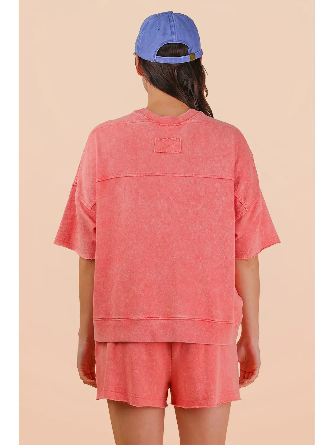 Knit Casual Top & Shorts Set