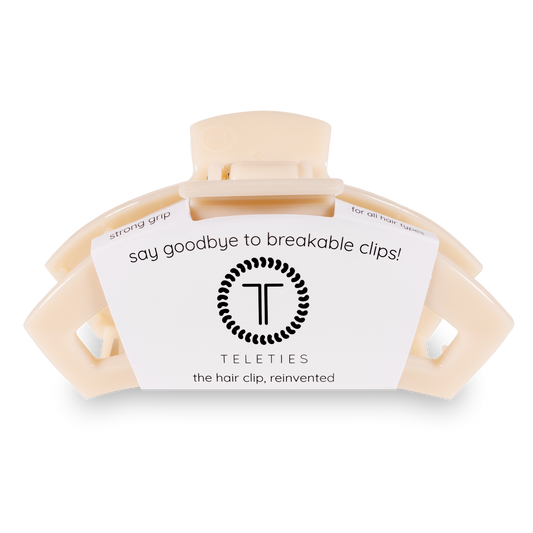 Teleties Open Hair Clip Large - Almond Beige