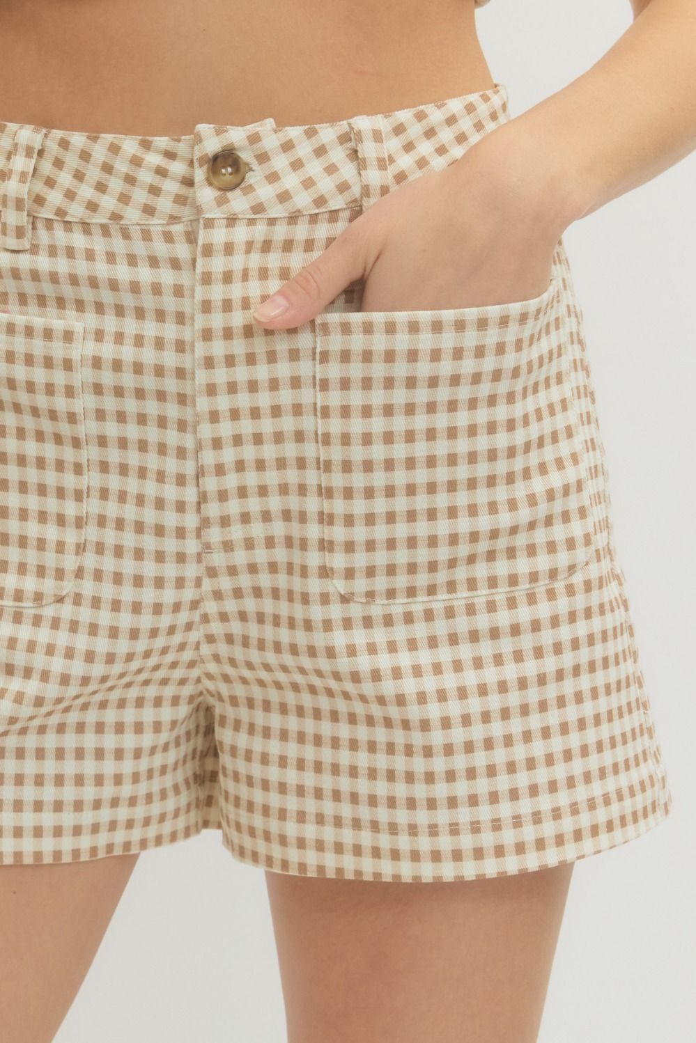 High Waisted Gingham Shorts