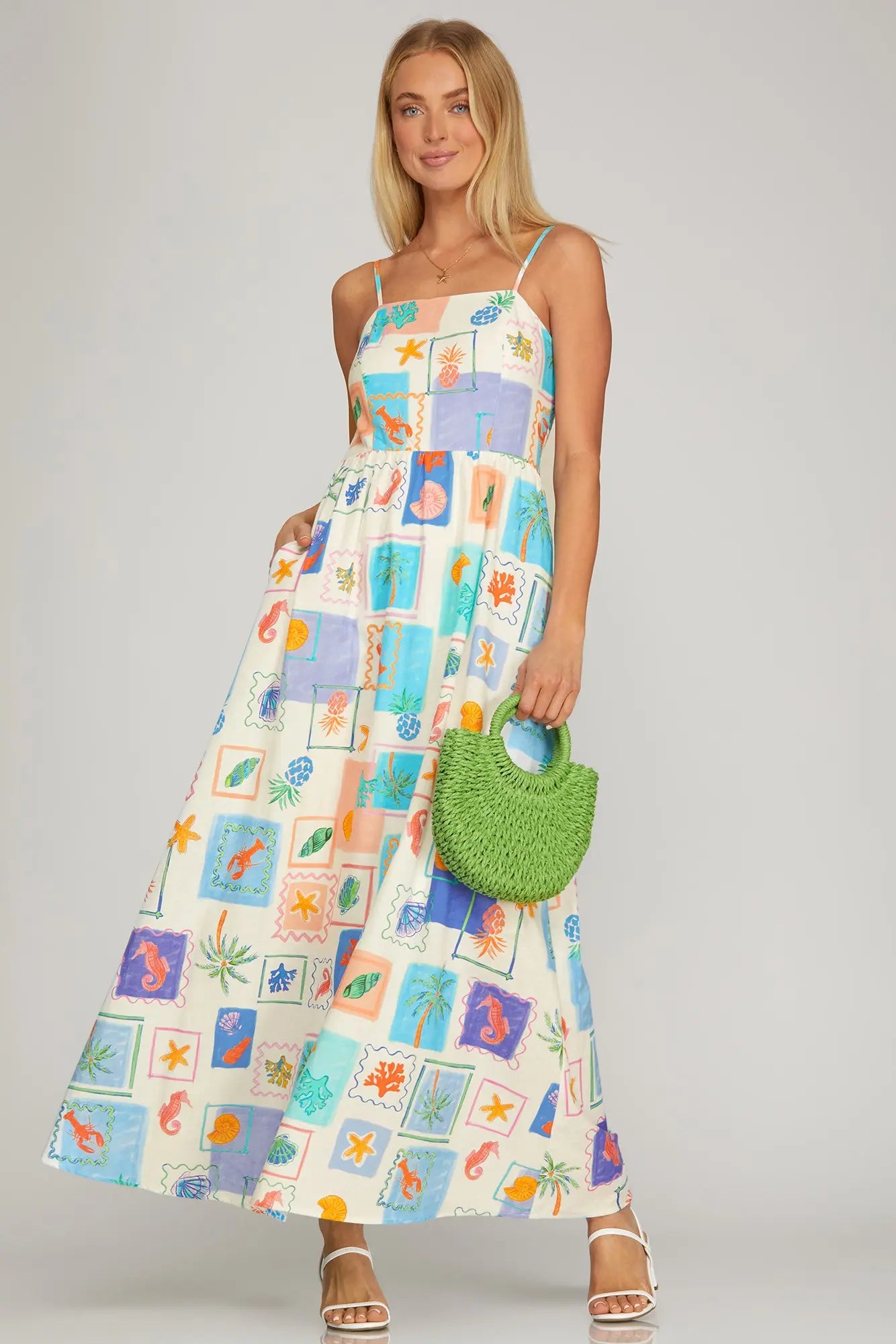 Tropical Printed Maxi Dress