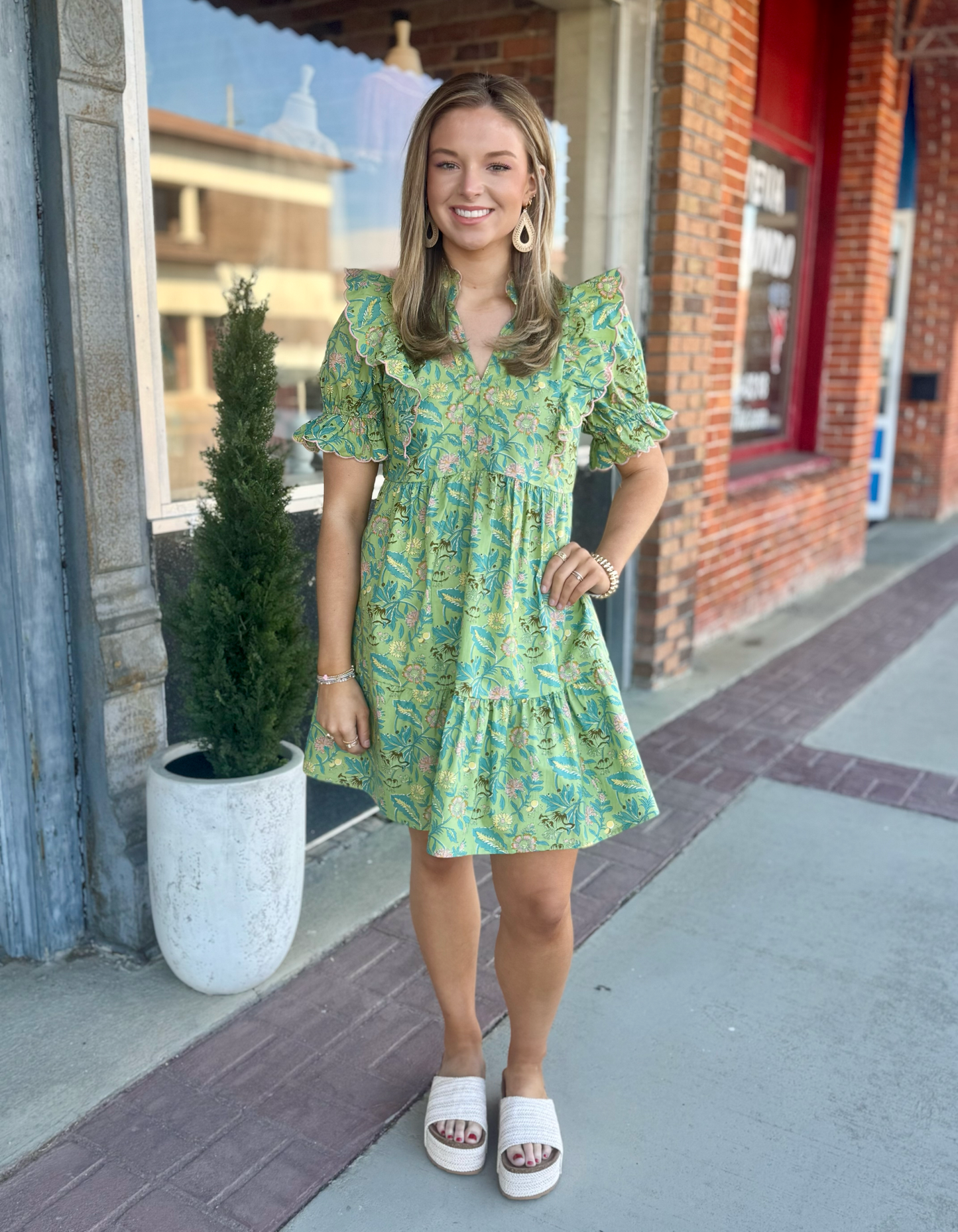 Floral Print Tiered Dress