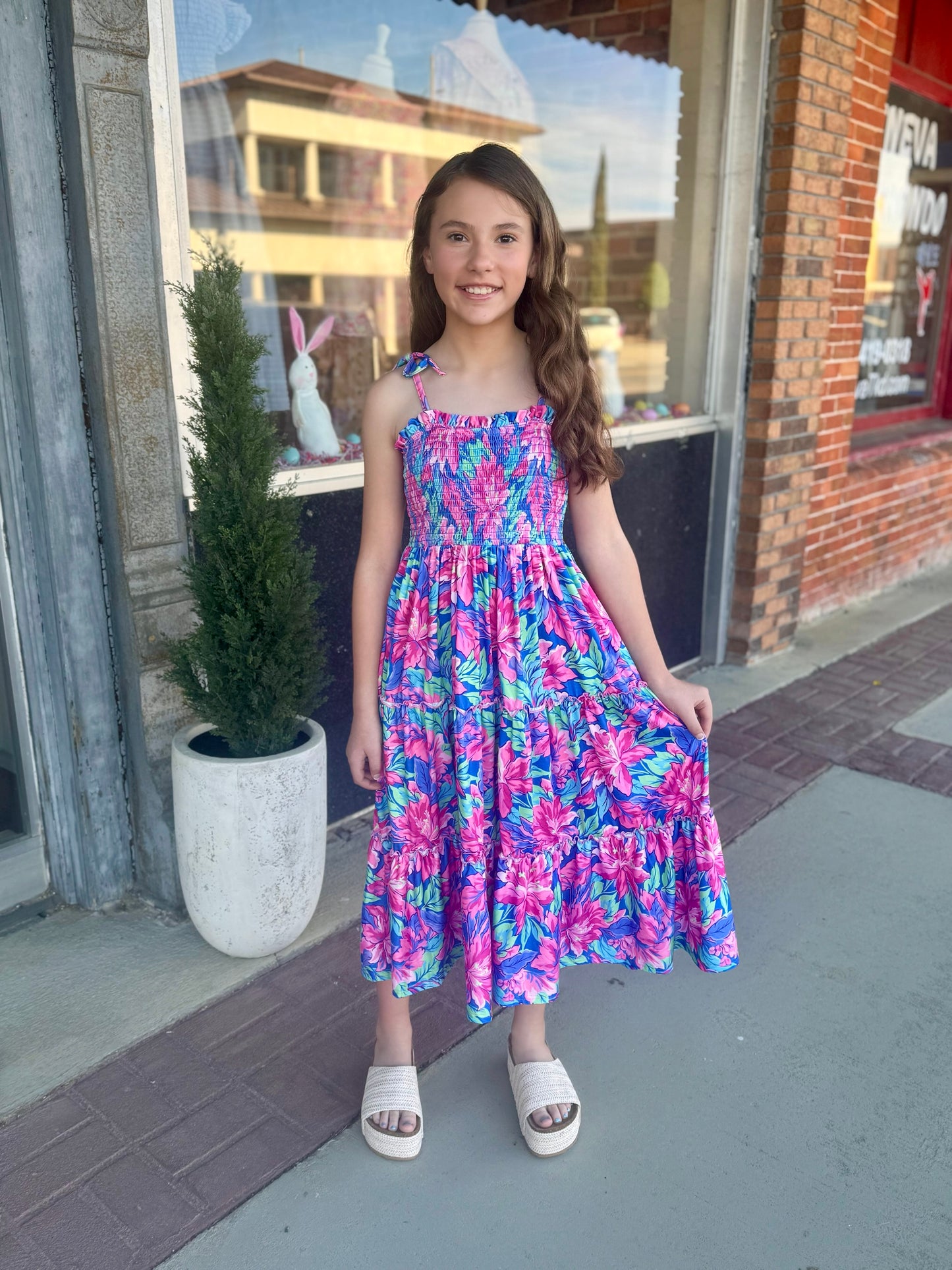 Girls YOUTH Tropical Tiered Maxi Dress