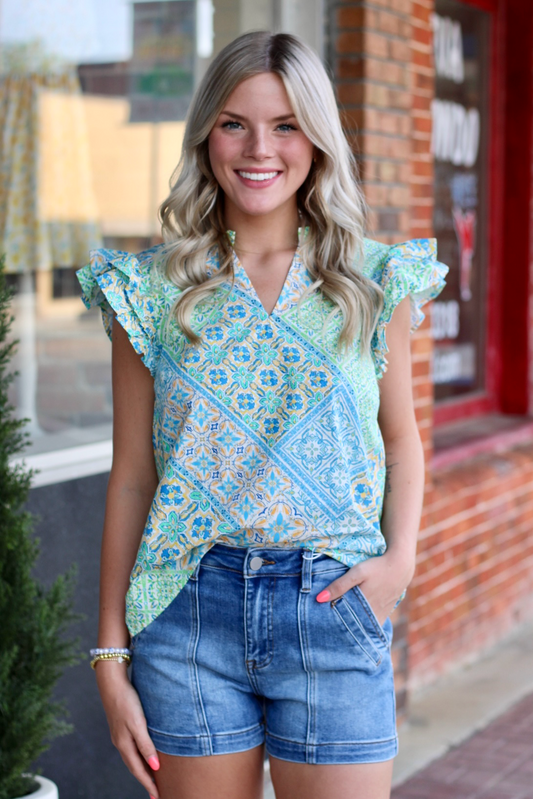 Printed Woven Top