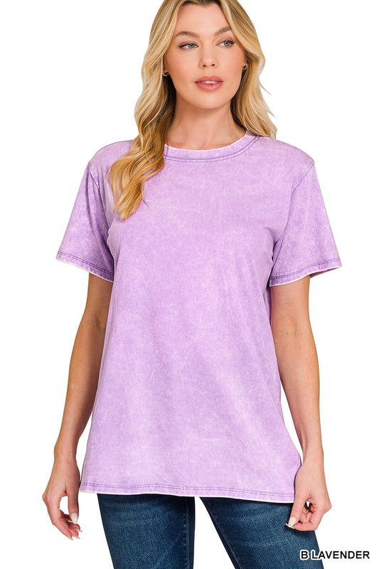 Zenana Washed Short Sleeve Top