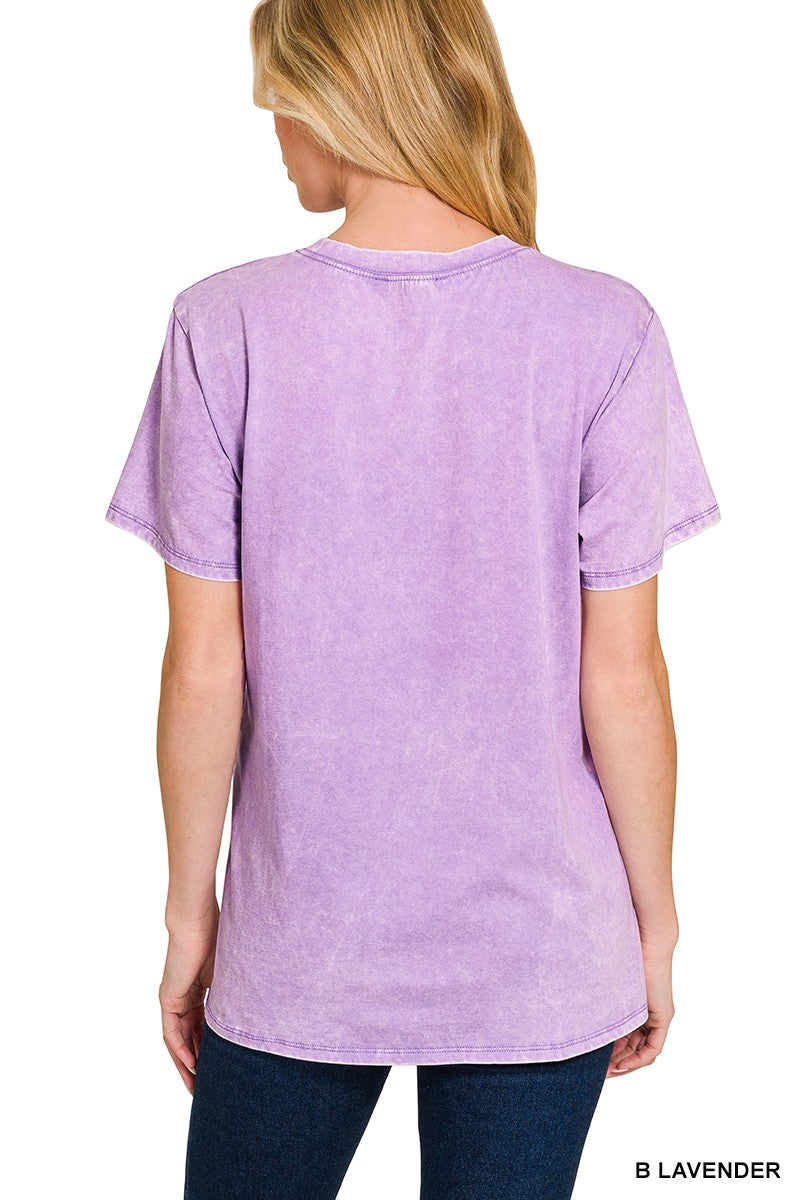 Zenana Washed Short Sleeve Top