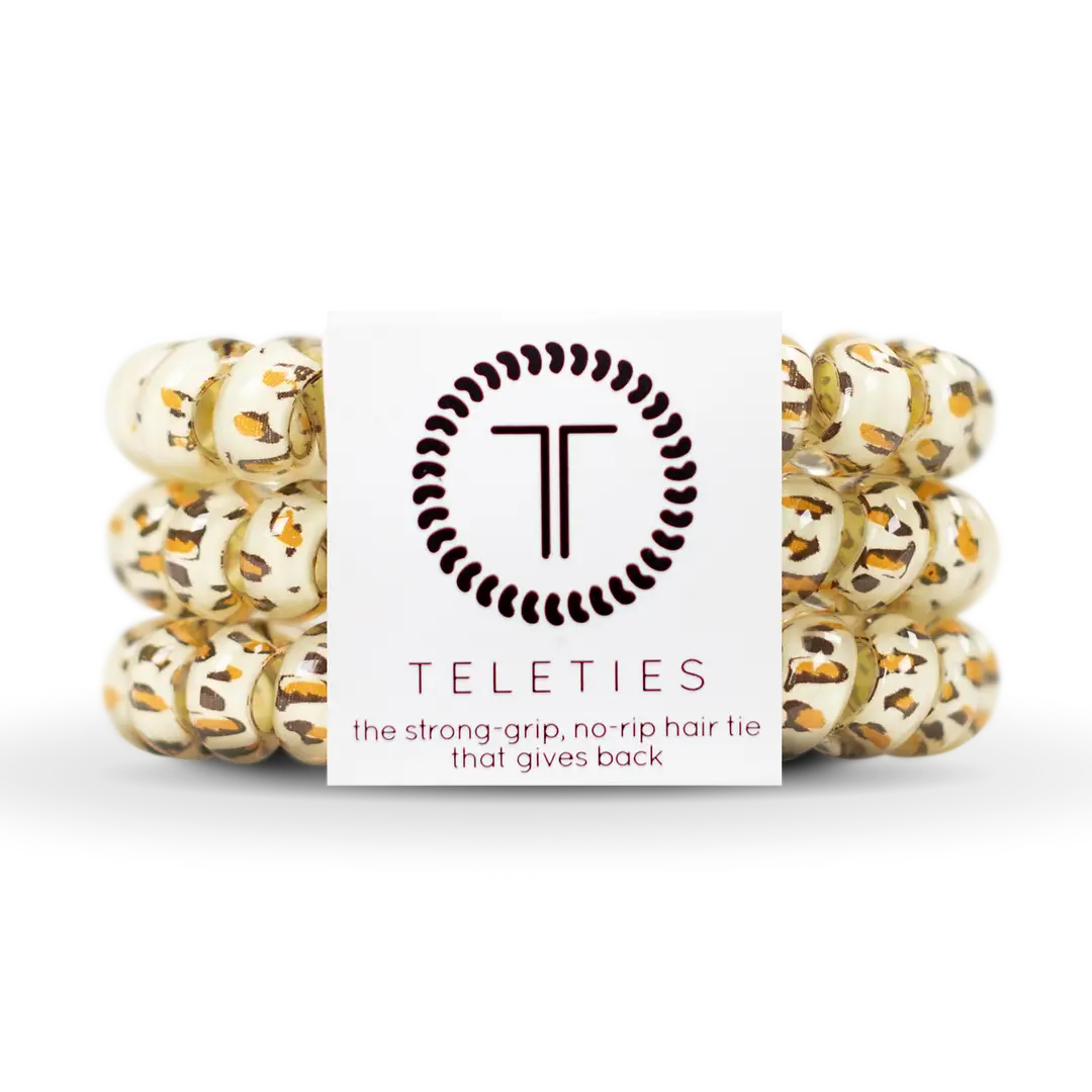 Teleties Spiral Hair Coils | Large | Leopard Hair Ties
