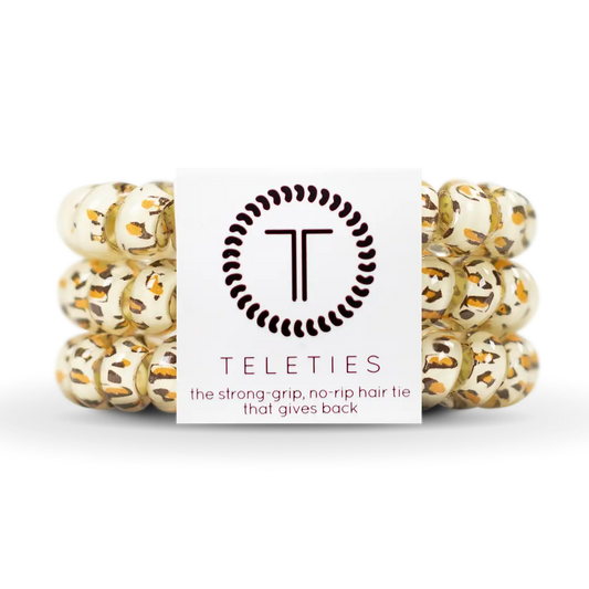 Teleties Spiral Hair Coils | Large | Leopard Hair Ties
