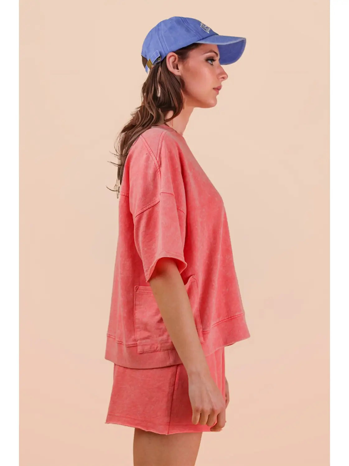 Knit Casual Top & Shorts Set