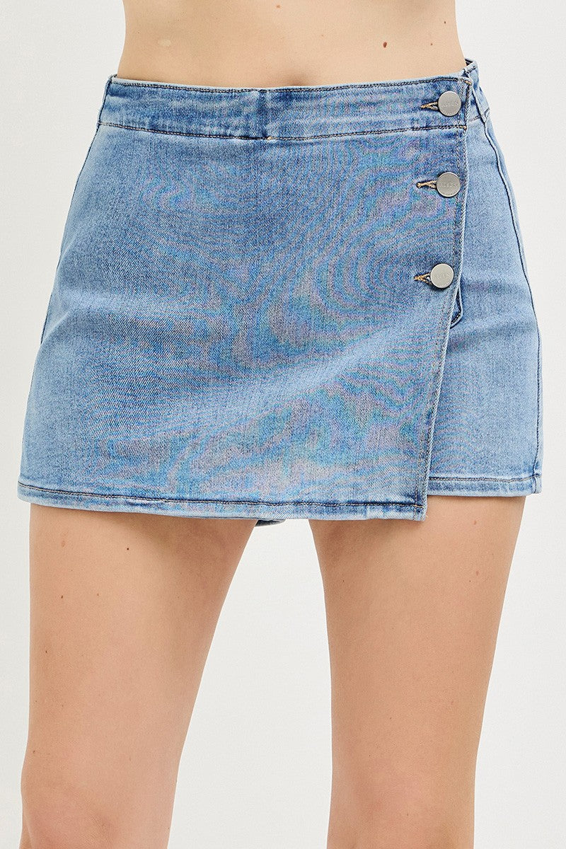 High Rise Button Down Skorts