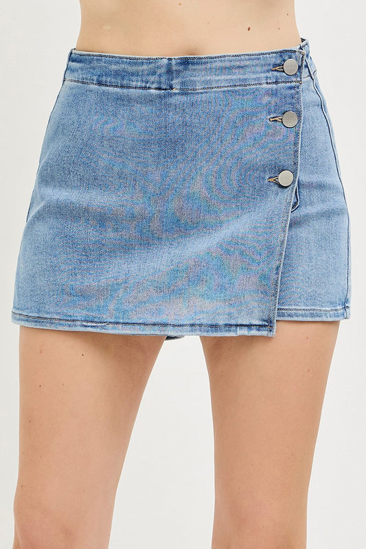 High Rise Button Down Skorts