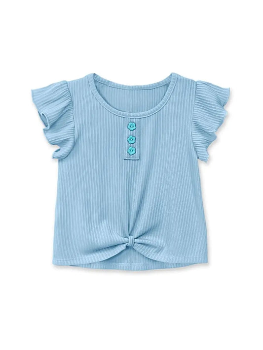 Girls Ribbed Top w/ Front Knot