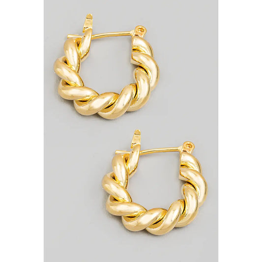 Twist Latch Hoop Earrings