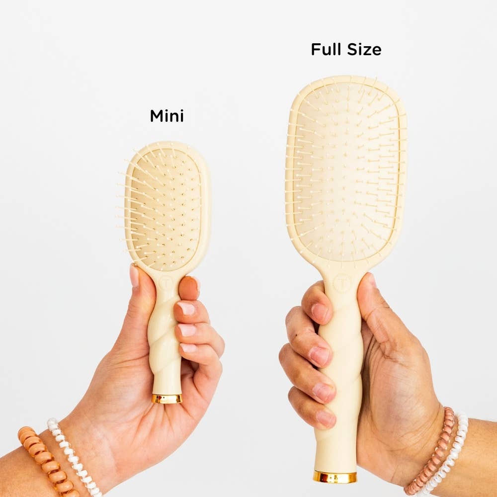 Teleties Mini Detangler Brush for Medium Hair - Tan
