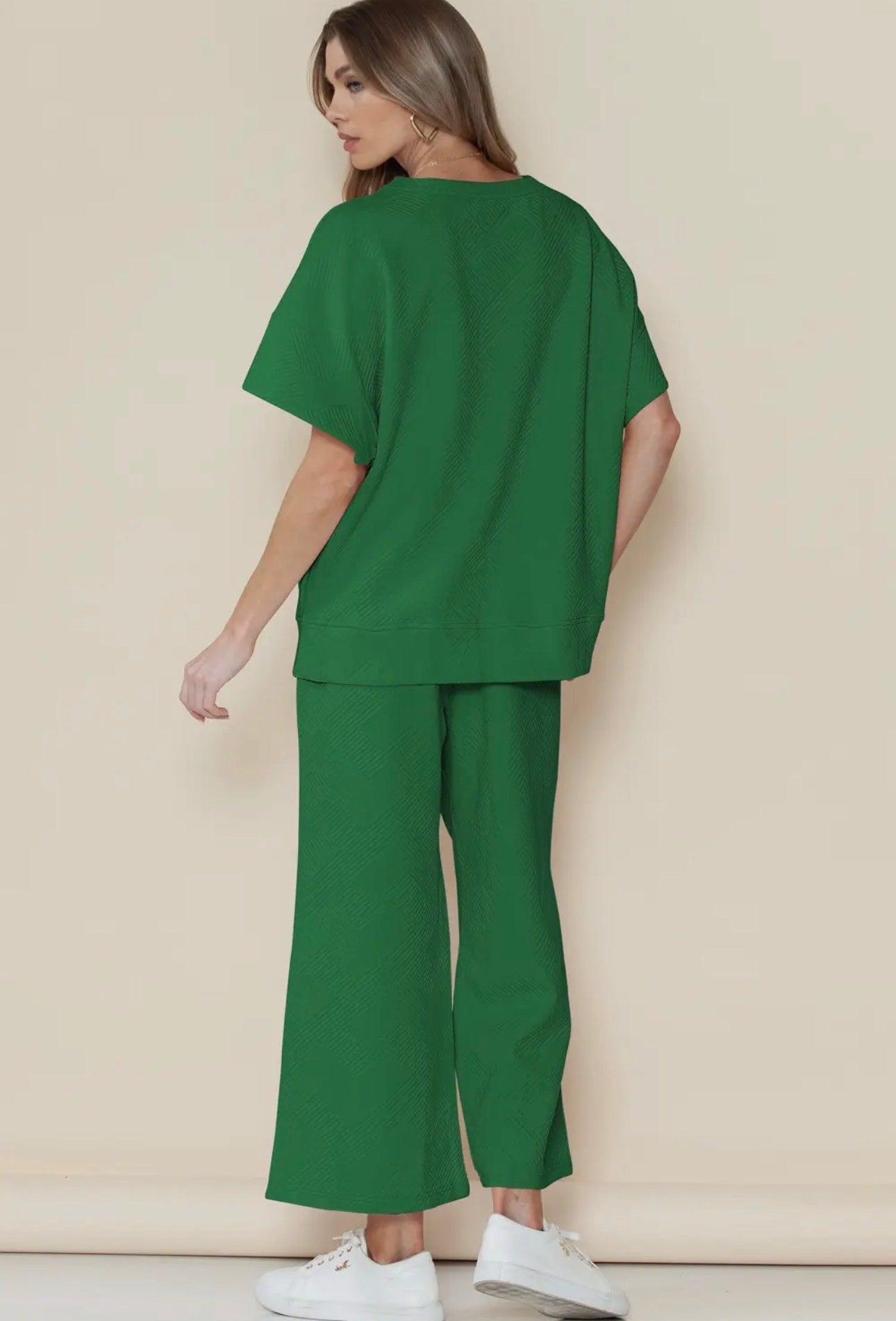 Textured Loose Fit Pants Set