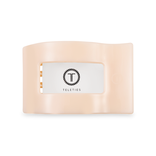 Teleties Flat Rectangle Hair Clip Medium - Almond Beige