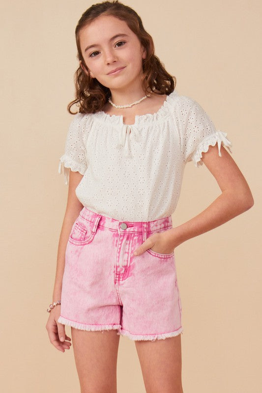Girls Washed Denim Shorts