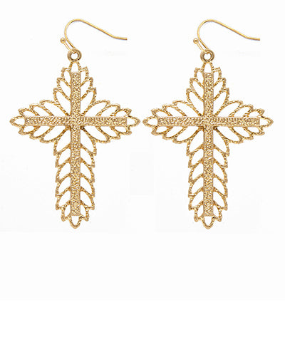 Filigree Cross Earrings