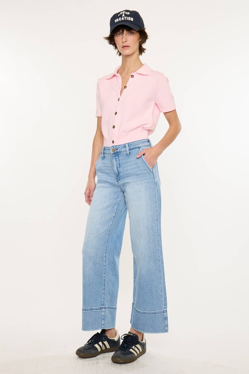 KanCan Cropped Wide Jeans
