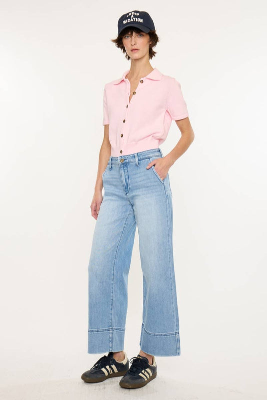 Kan Can Cropped Wide Jeans
