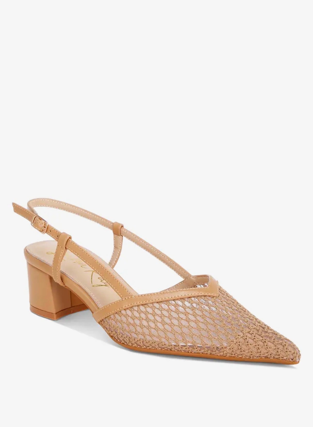 Minelli Sheer Slingback Pumps-Tan