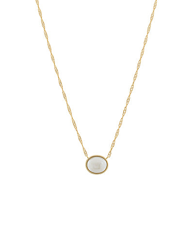 Oval Pearl Pendant Necklace