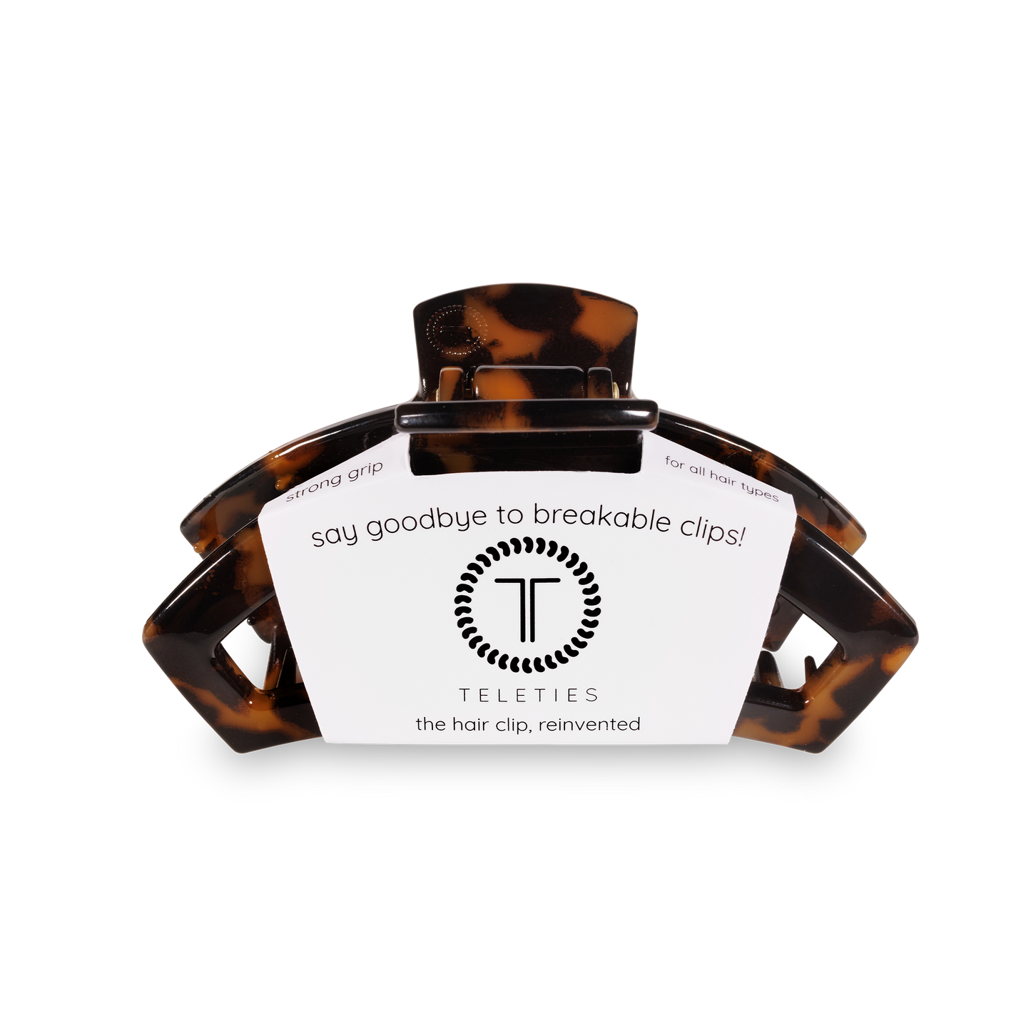 Teleties Open Hair Clip Medium - Tortoise
