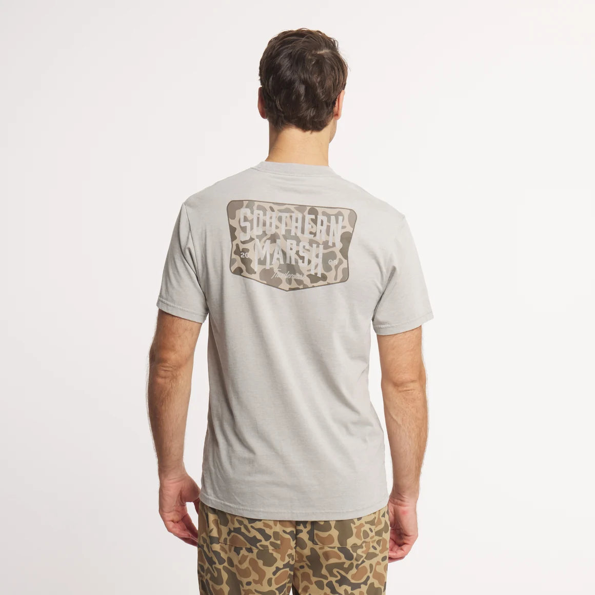 Southern Marsh SEAWASH™ Tee-Branding-Camo Shield-Lt Gray