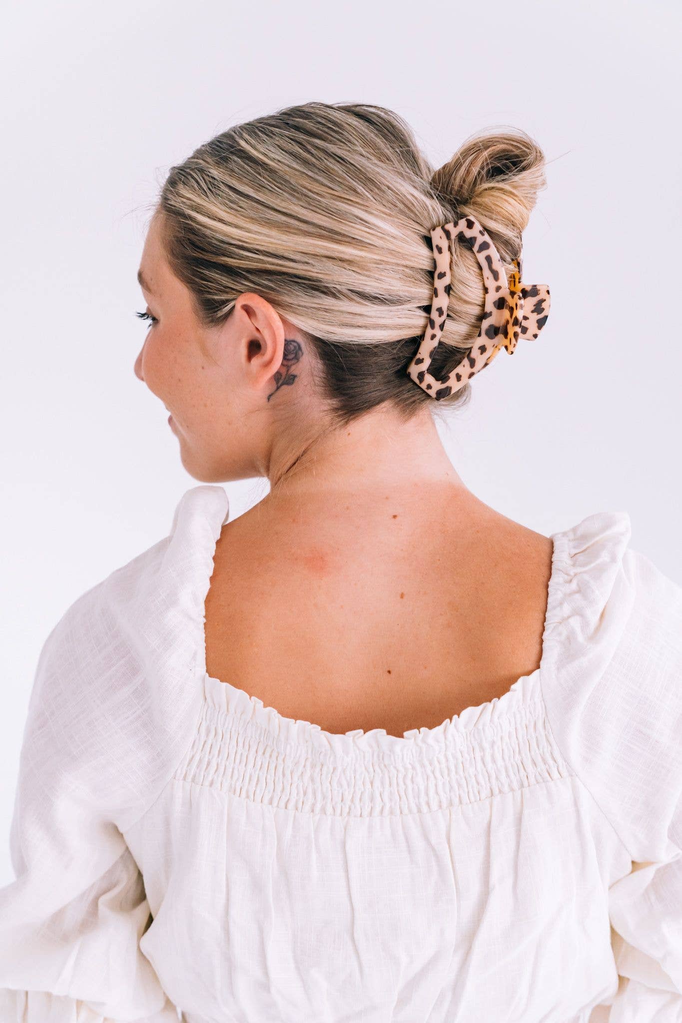 Teleties Open Hair Clip Large - Blonde Tortoise