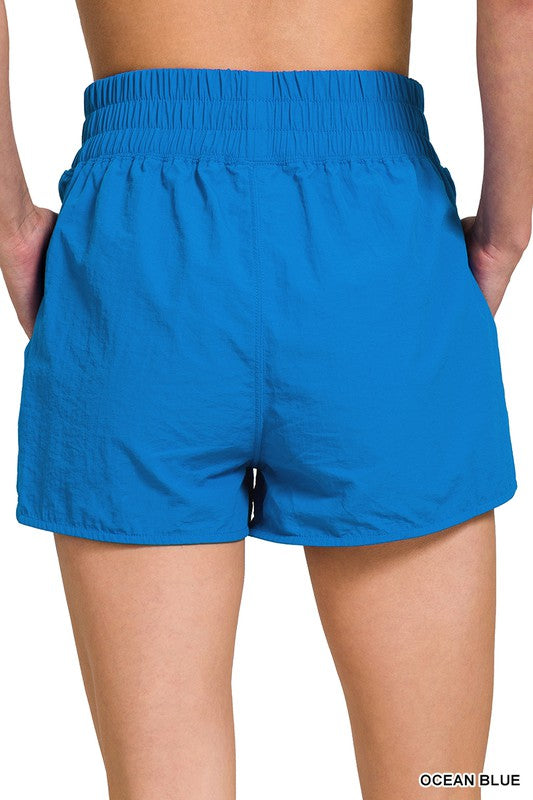 Zenana Smocked Waistband Running Shorts