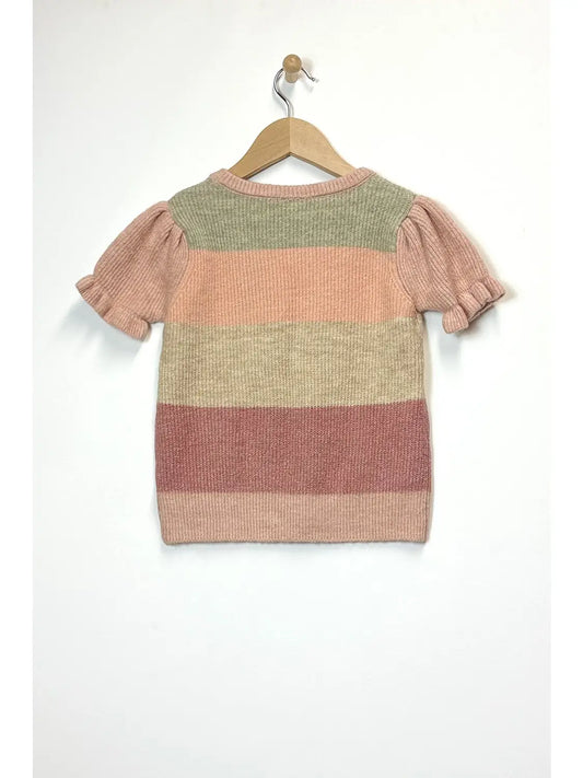 Girls Puff Sleeve Cropped Sweater