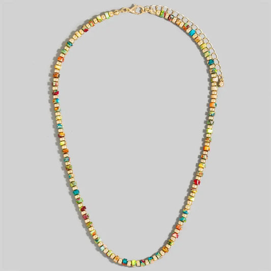 Colored Stone Beaded Necklace