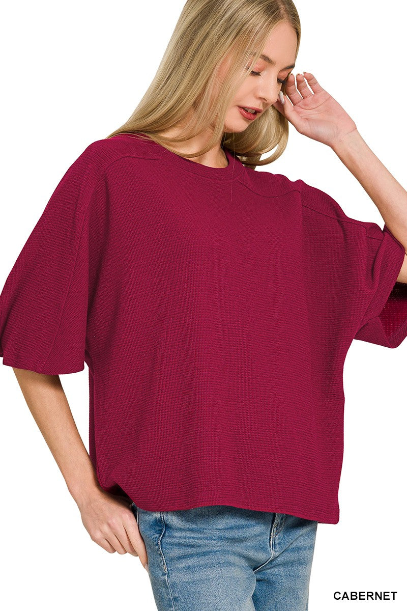 Zenana Double Knit SS Top