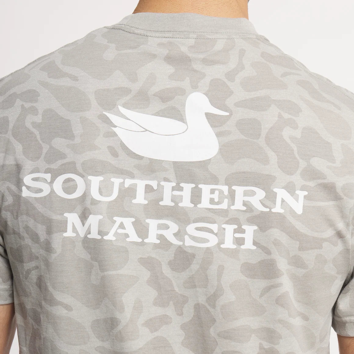 Southern Marsh SEAWASH™ Originals Tee-Trademark Duck-Lt Gray