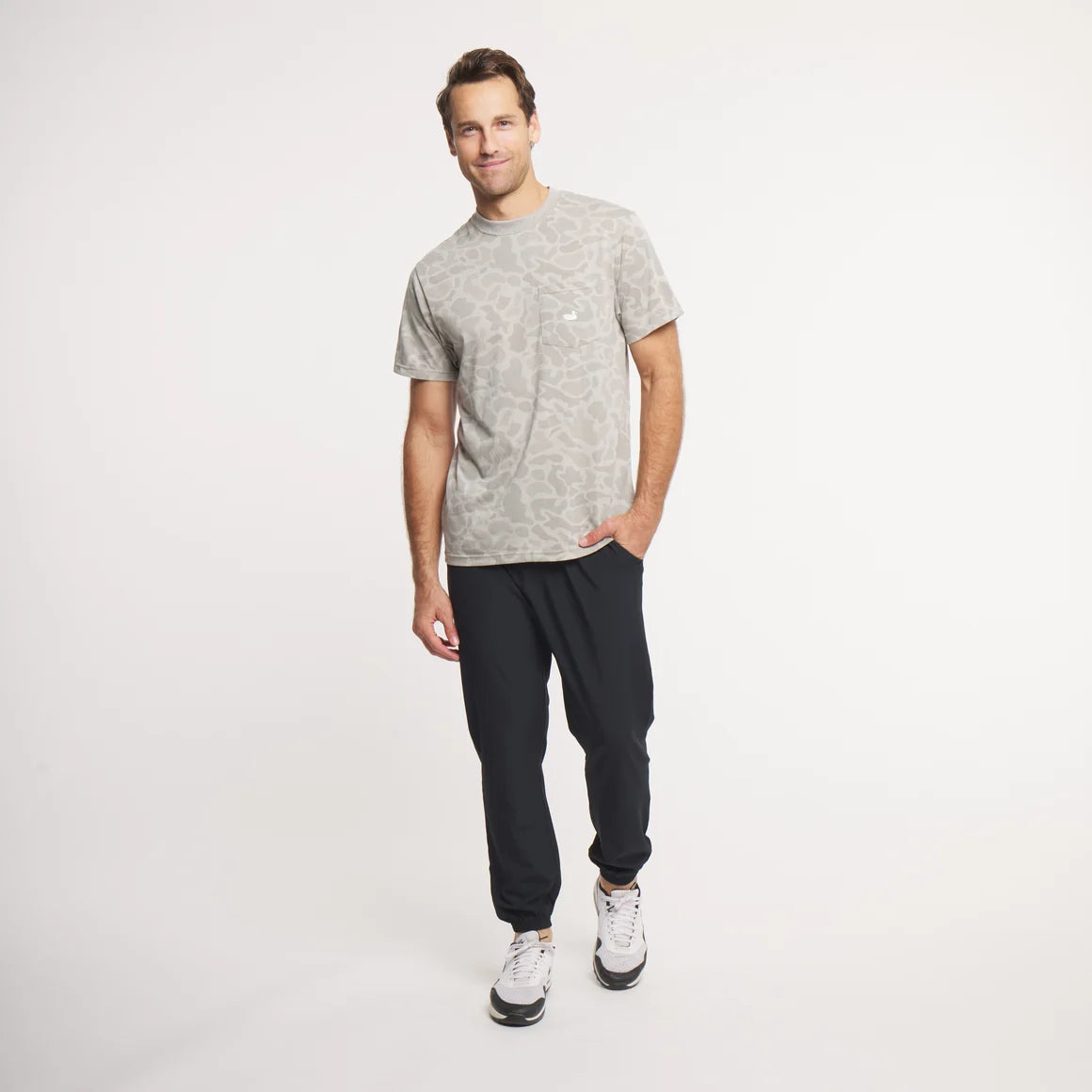 Southern Marsh SEAWASH™ Originals Tee-Trademark Duck-Lt Gray