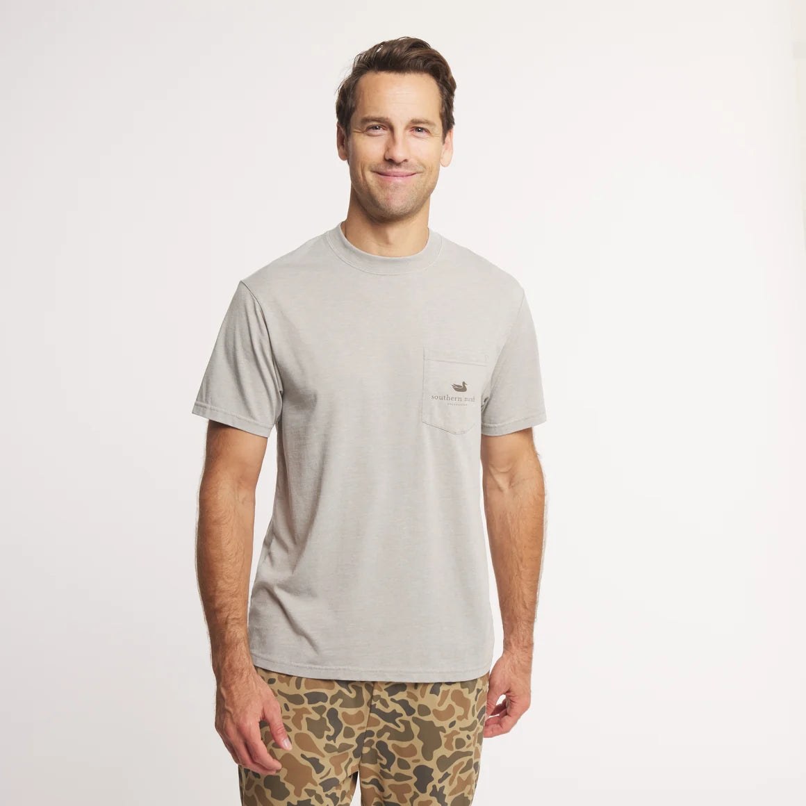 Southern Marsh SEAWASH™ Tee-Branding-Camo Shield-Lt Gray