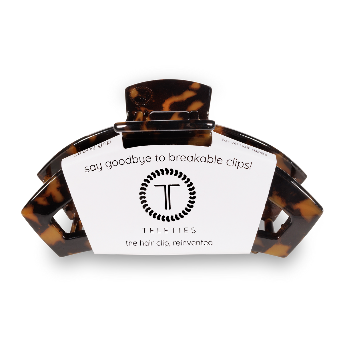 Teleties Open Hair Clip Medium - Tortoise