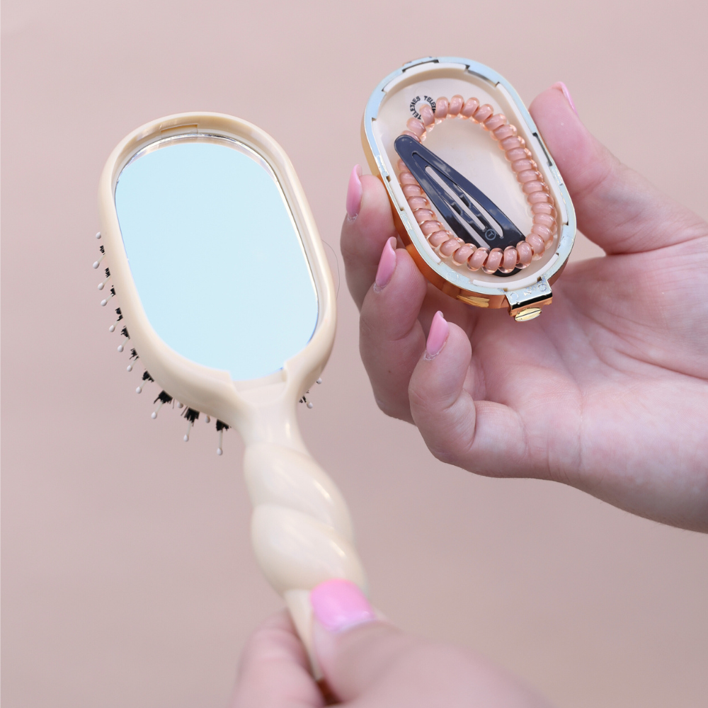 Teleties Mini Boar Brush - Tan