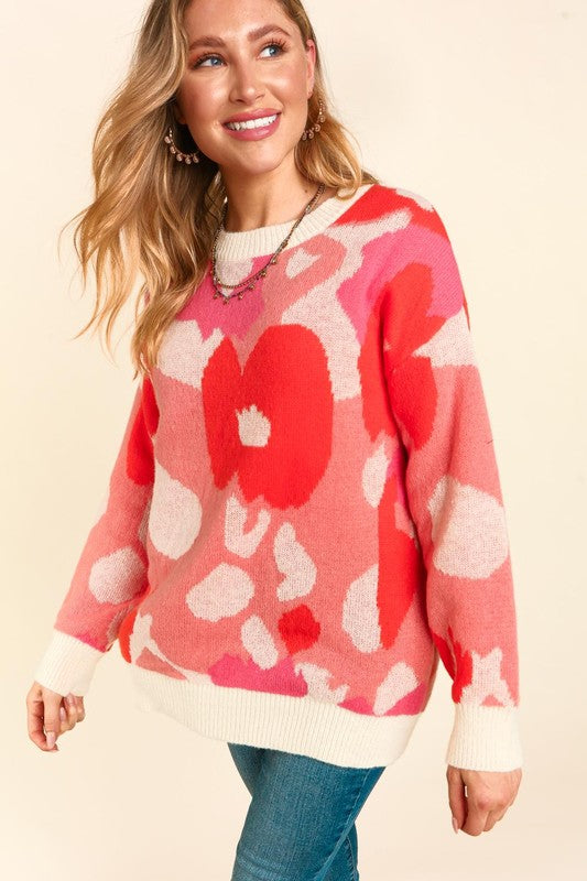 Abstract Print Sweater