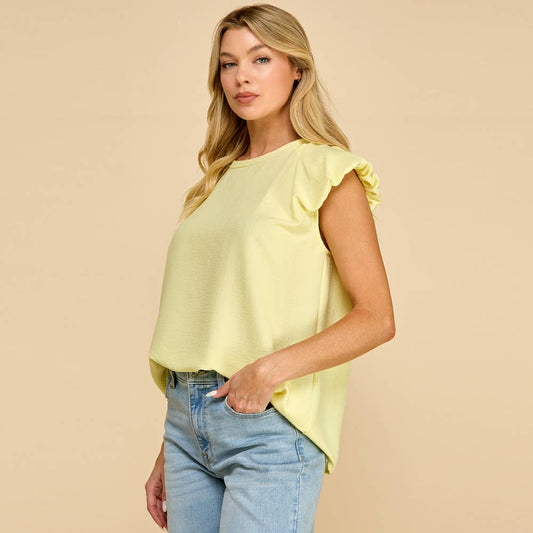 Textured Flutter Sleeve Top