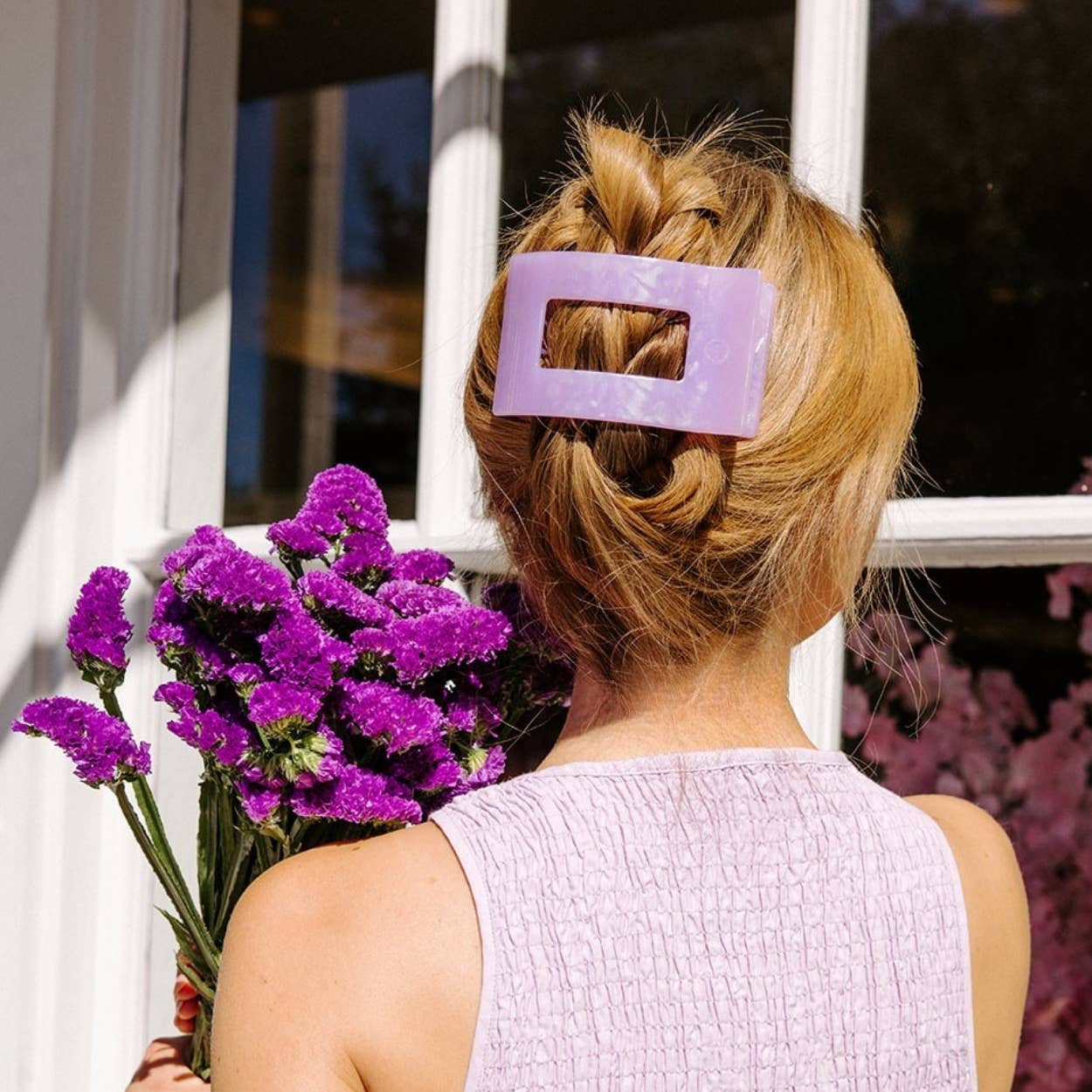 Teleties Flat Rectangle Hair Clip Large - Lavender Mist