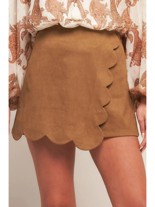 Faux Suede Skort